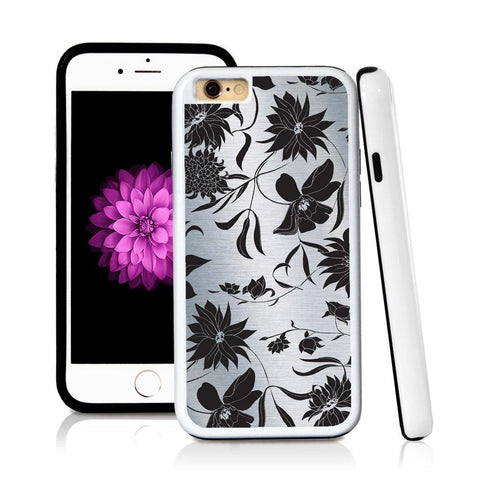 iPhone 6 case Botanical flowers in Shiny Metal with hard plastic and rubber protective cover