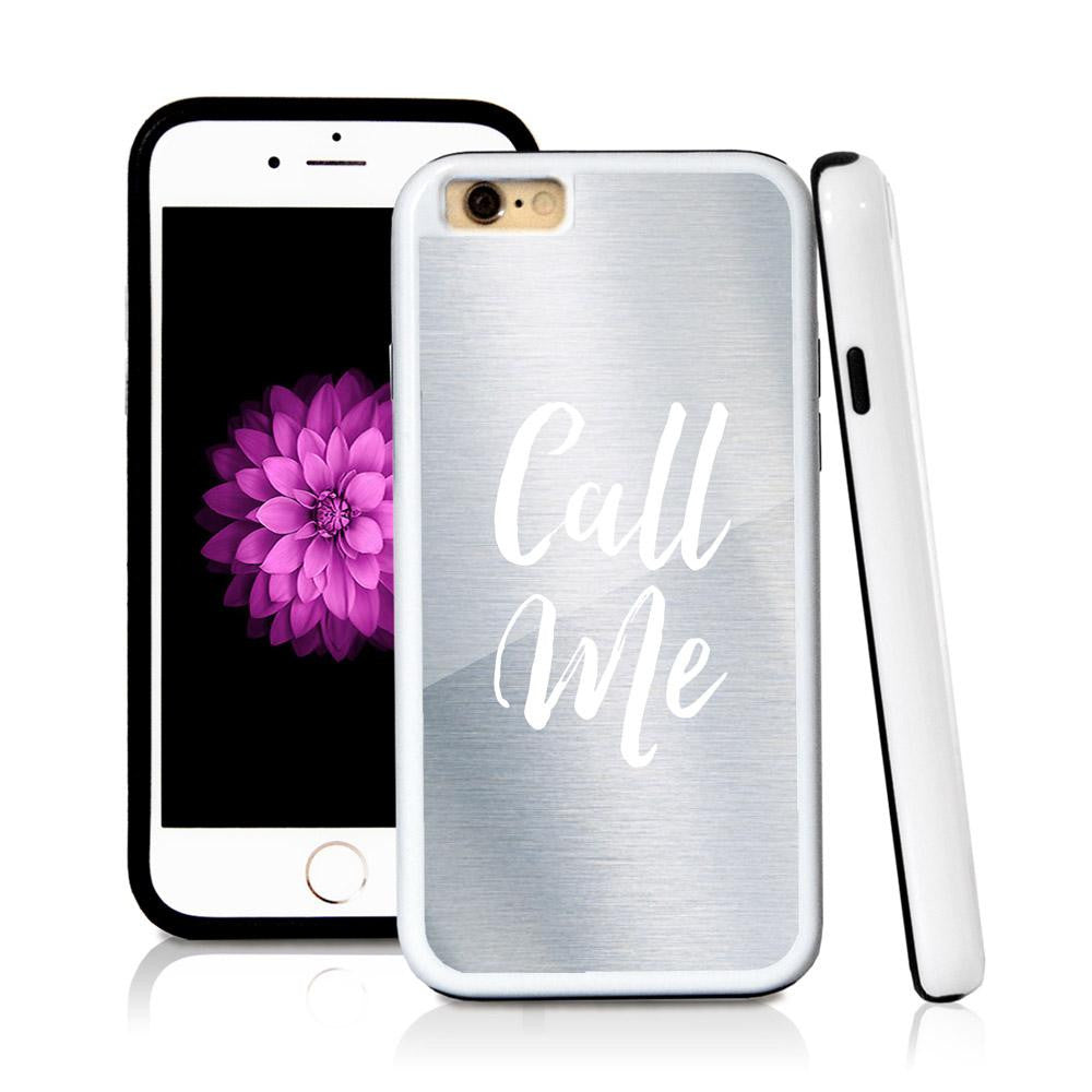 iPhone 6 case Call me in Shiny Metal with hard plastic & rubber protective cover