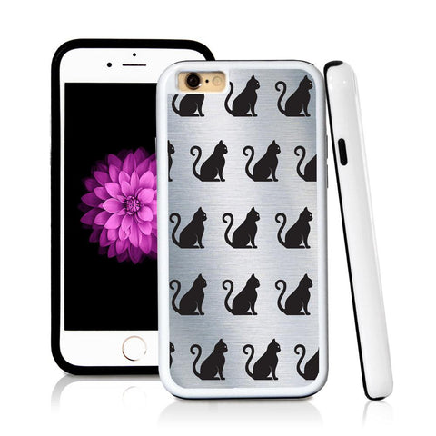 iPhone 6 case Cat sitting in Shiny Metal with hard plastic and rubber protective cover