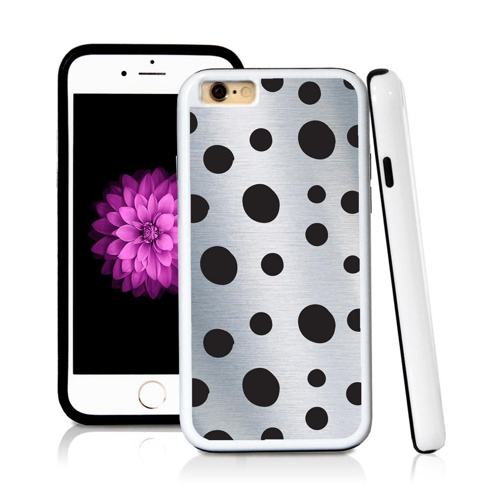 iPhone 6 case Dot pattern in Shiny Metal with hard plastic and rubber protective cover