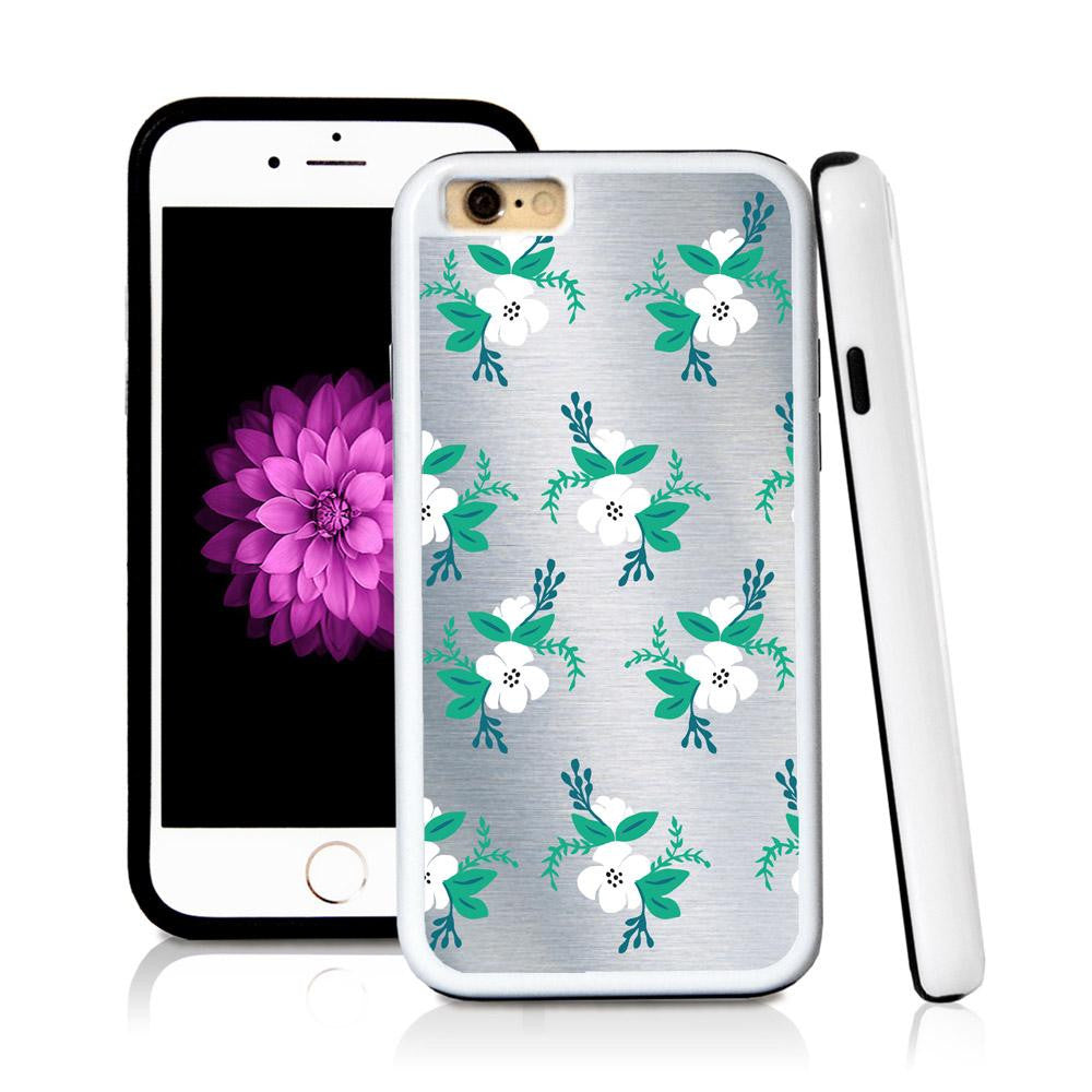 iPhone 6 case Flower cluster illustrations in Shiny Metal with hard plastic & rubber protective cover