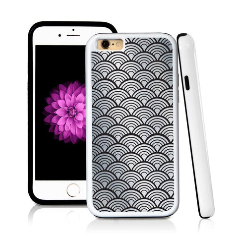 iPhone 6 case Japanese wave outline in Shiny Metal with hard plastic and rubber protective cover