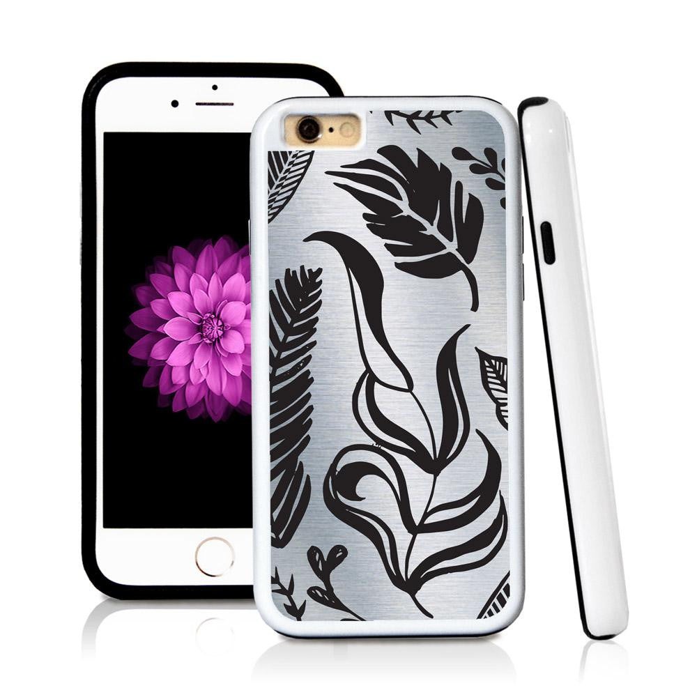 iPhone 6 case Leaf assorted in Shiny Metal with hard plastic and rubber protective cover