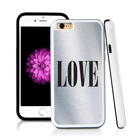 iPhone 6 case Love typography serif modern in Shiny Metal with hard plastic and rubber protective cover