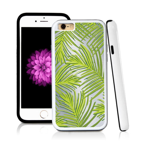 iPhone 6 case Palm leaves green in Shiny Metal with hard plastic & rubber protective cover