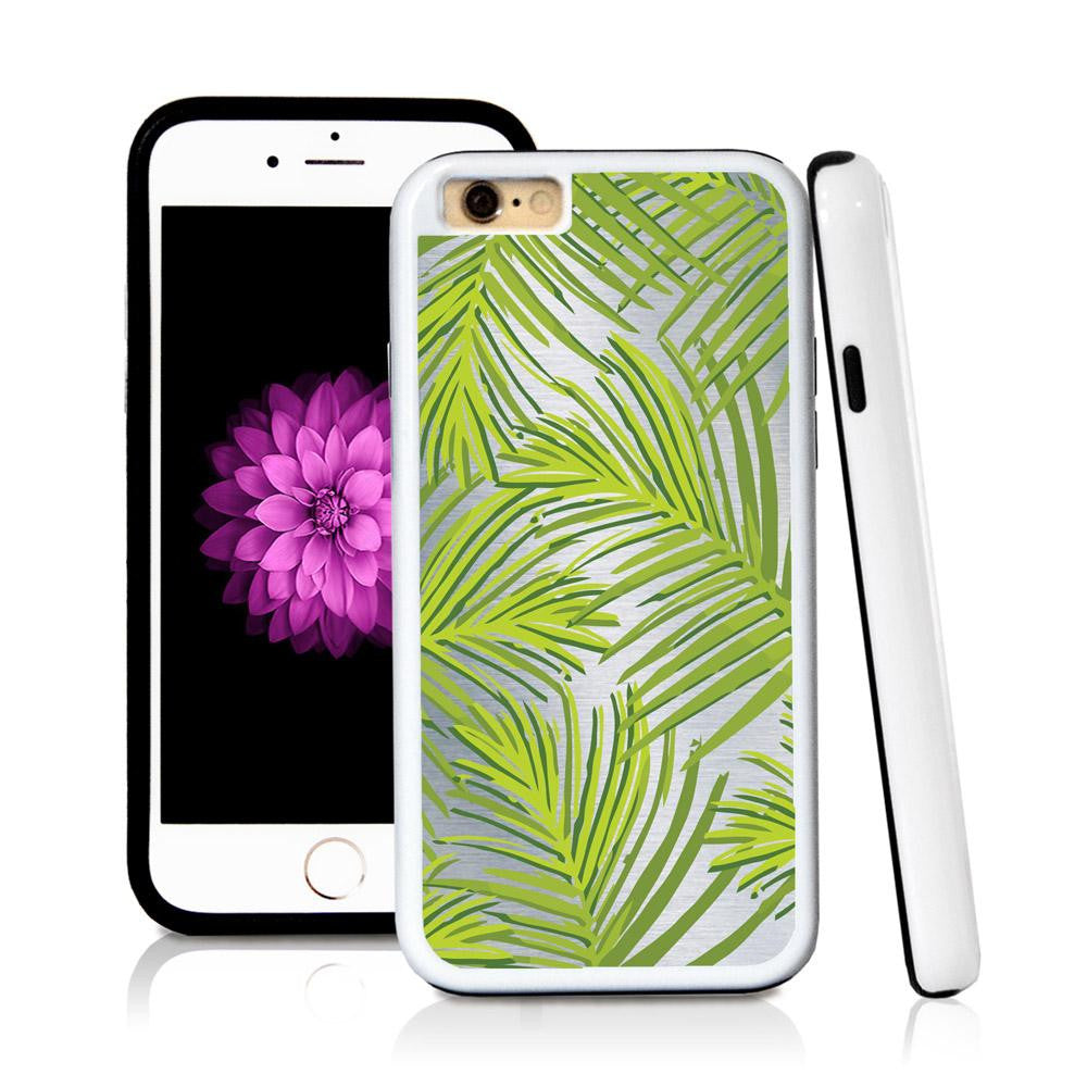 iPhone 6 case Palm leaves green in Shiny Metal with hard plastic and rubber protective cover