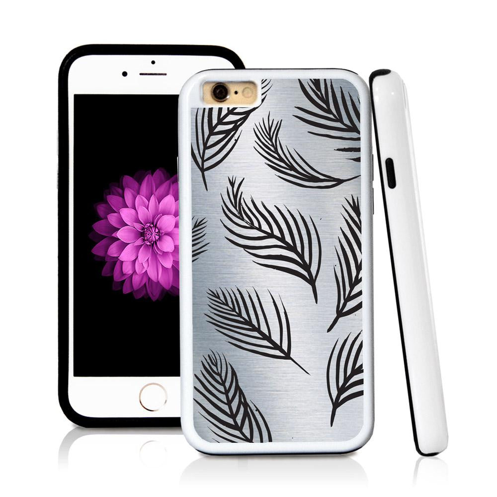 iPhone 6 case Palm leaves nine in Shiny Metal with hard plastic and rubber protective cover