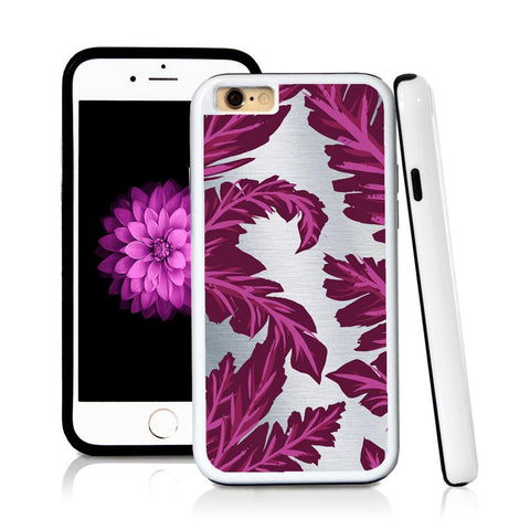 iPhone 6 case Palm leaves purple in Shiny Metal with hard plastic & rubber protective cover