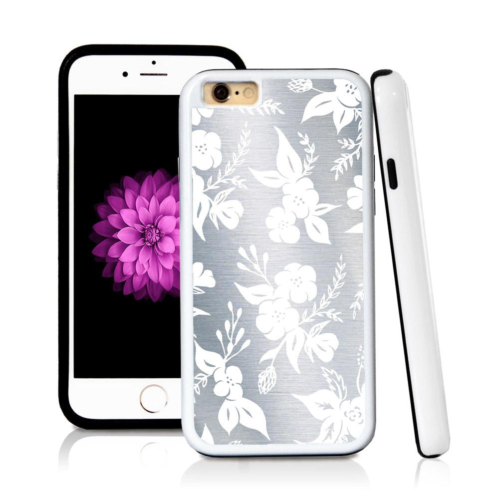 iPhone 6 case Solid flowal clusters in Shiny Metal with hard plastic & rubber protective cover