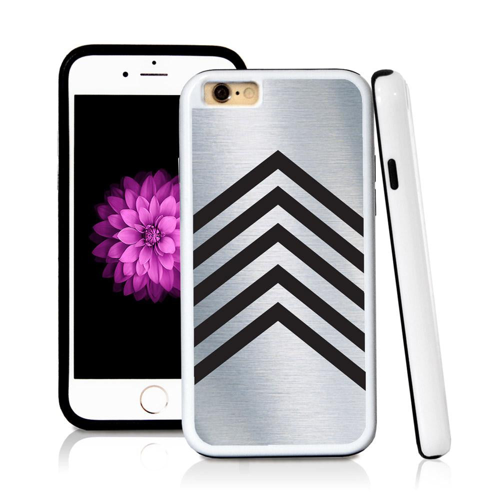 iPhone 6 case Stripes five middle page v in Shiny Metal with hard plastic and rubber protective cover