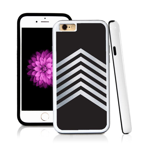 iPhone 6 case Stripes six negative color in Shiny Metal with hard plastic & rubber protective cover