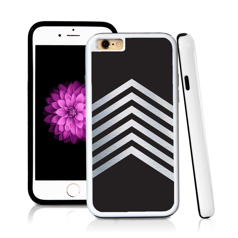 iPhone 6 case Stripes six negative color in Shiny Metal with hard plastic and rubber protective cover