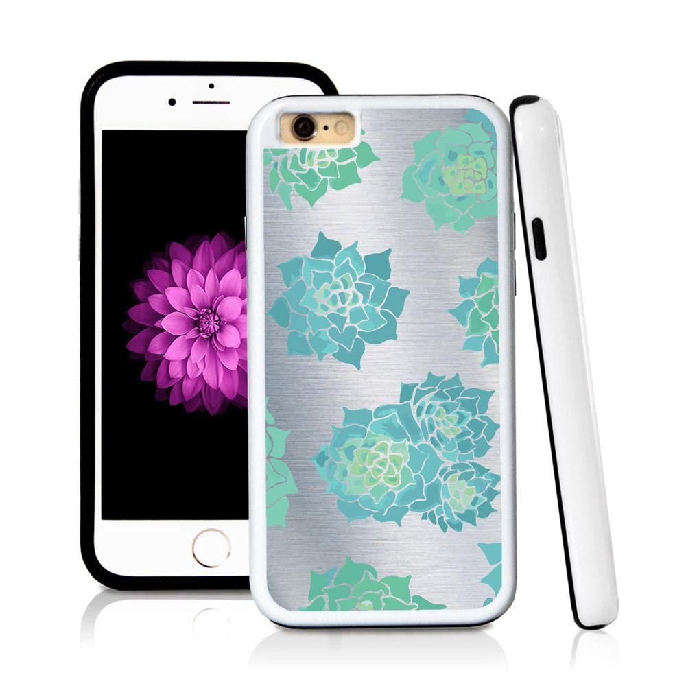 iPhone 6 case Succulent three in Shiny Metal with hard plastic & rubber protective cover