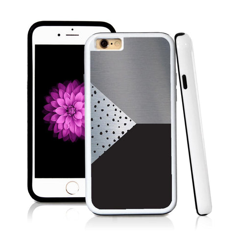 iPhone 6 case Three sections triangle left polka dots in Shiny Metal with hard plastic and rubber protective cover