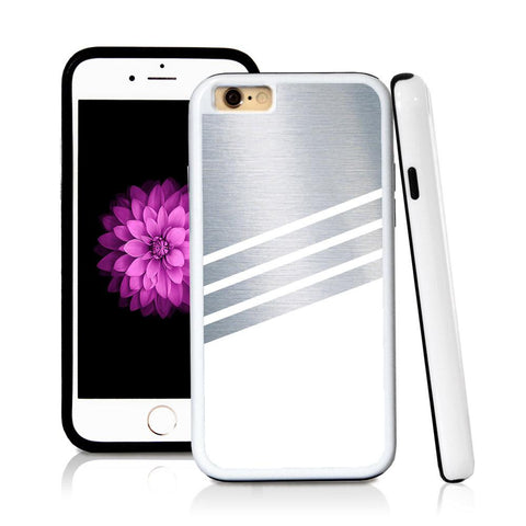 iPhone 6 case Three stripes bottom half in Shiny Metal with hard plastic & rubber protective cover