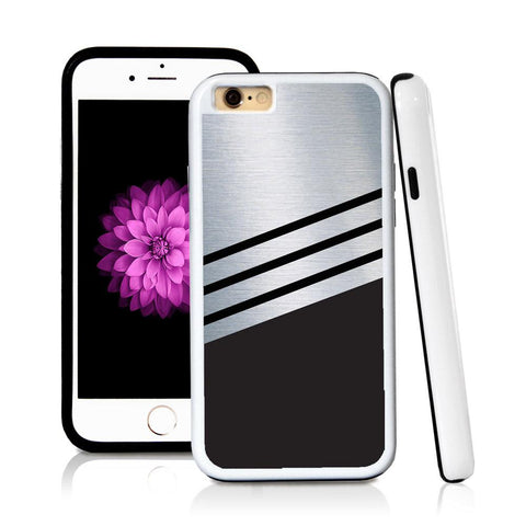 iPhone 6 case Three stripes bottom half in Shiny Metal with hard plastic and rubber protective cover