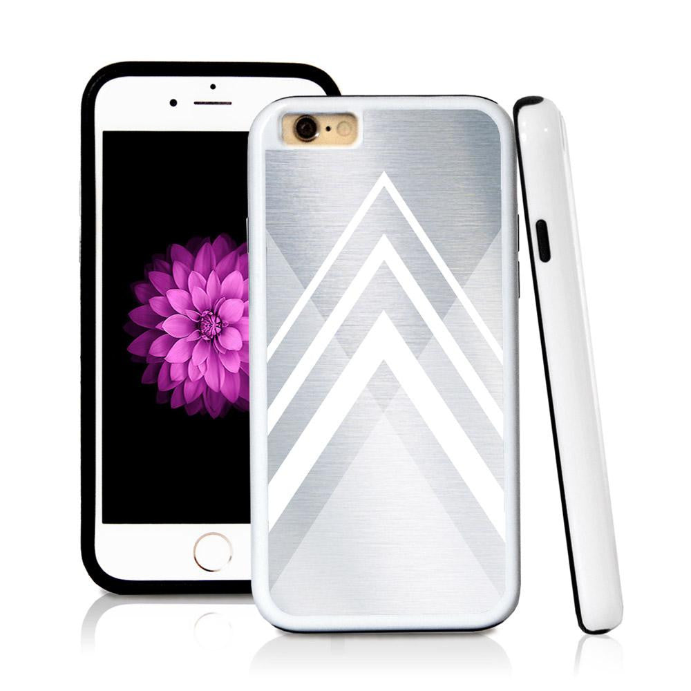 iPhone 6 case Traingle bottom in Shiny Metal with hard plastic & rubber protective cover