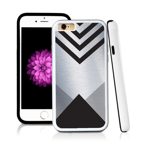 iPhone 6 case Triangle bottom stripes top in Shiny Metal with hard plastic and rubber protective cover