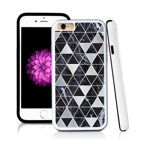 iPhone 6 case Triangle grid pattern in Shiny Metal with hard plastic & rubber protective cover