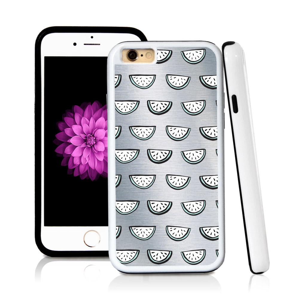 iPhone 6 case Watermelon pattern in Shiny Metal with hard plastic and rubber protective cover