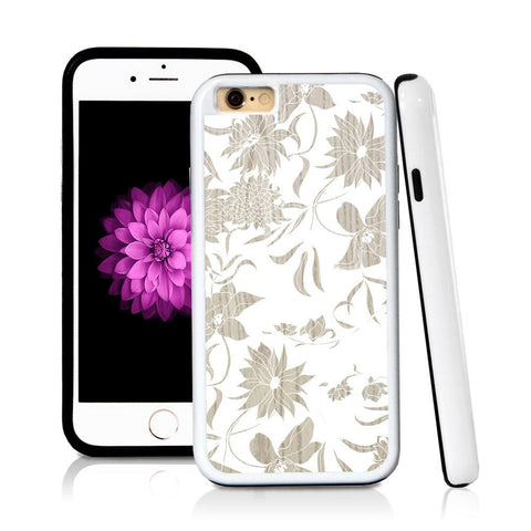 iPhone 6 case Botanical flowers in Light Wood Texture with hard plastic & rubber protective cover