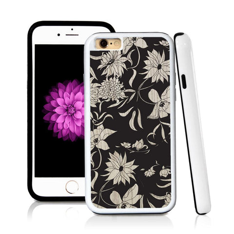 iPhone 6 case Botanical flowers in Light Wood Texture with hard plastic and rubber protective cover