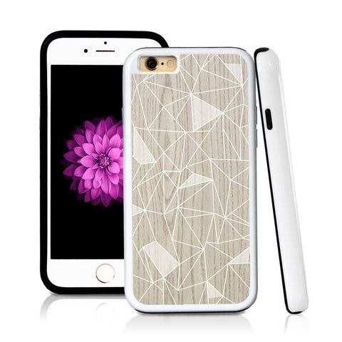 iPhone 6 case Abstract lines with solid colors in Light Wood Texture with hard plastic & rubber protective cover