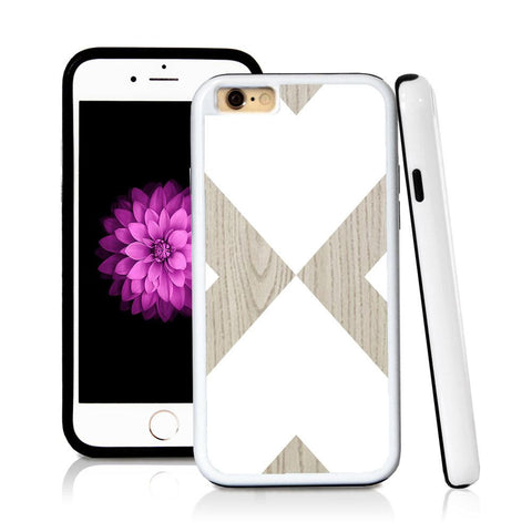 iPhone 6 case Abstract x in Light Wood Texture with hard plastic & rubber protective cover