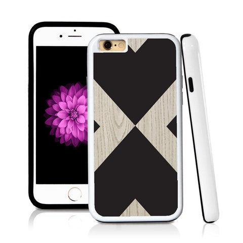 iPhone 6 case Abstract x in Light Wood Texture with hard plastic and rubber protective cover