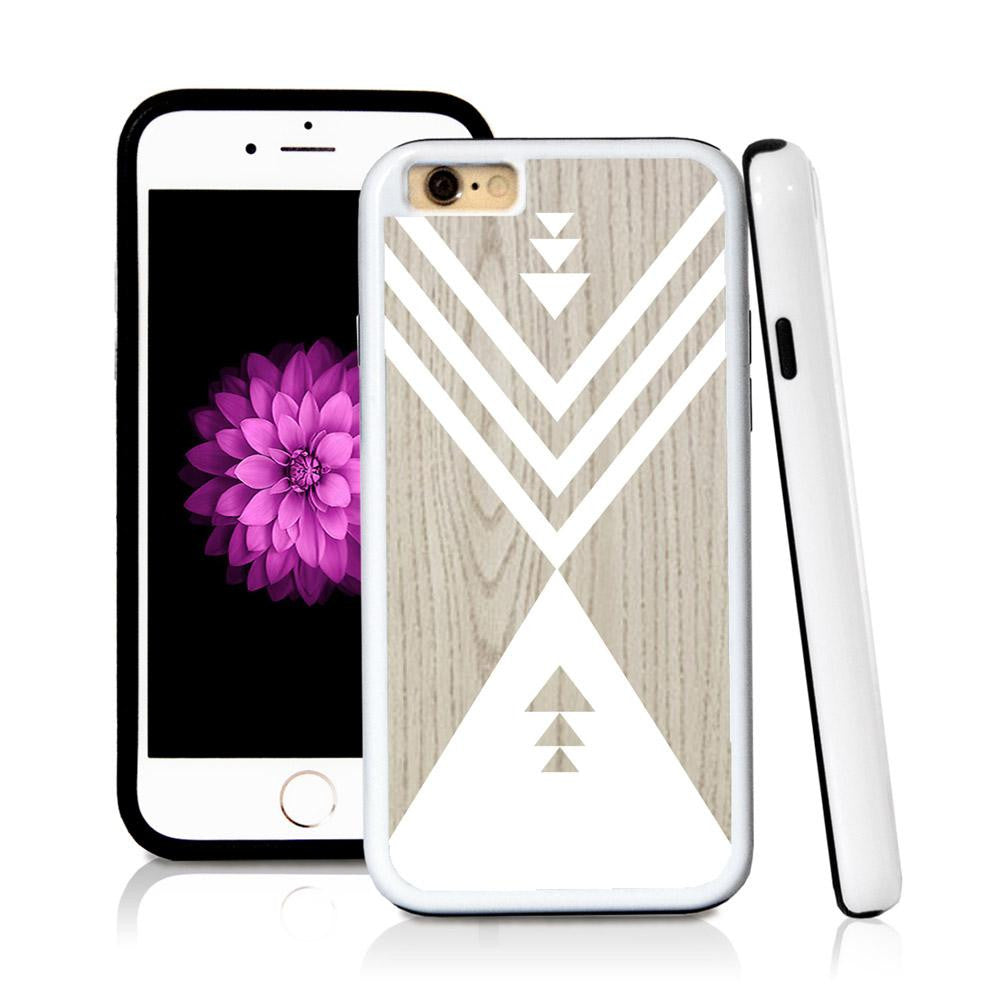 iPhone 6 case Aztec triangle in Light Wood Texture with hard plastic & rubber protective cover