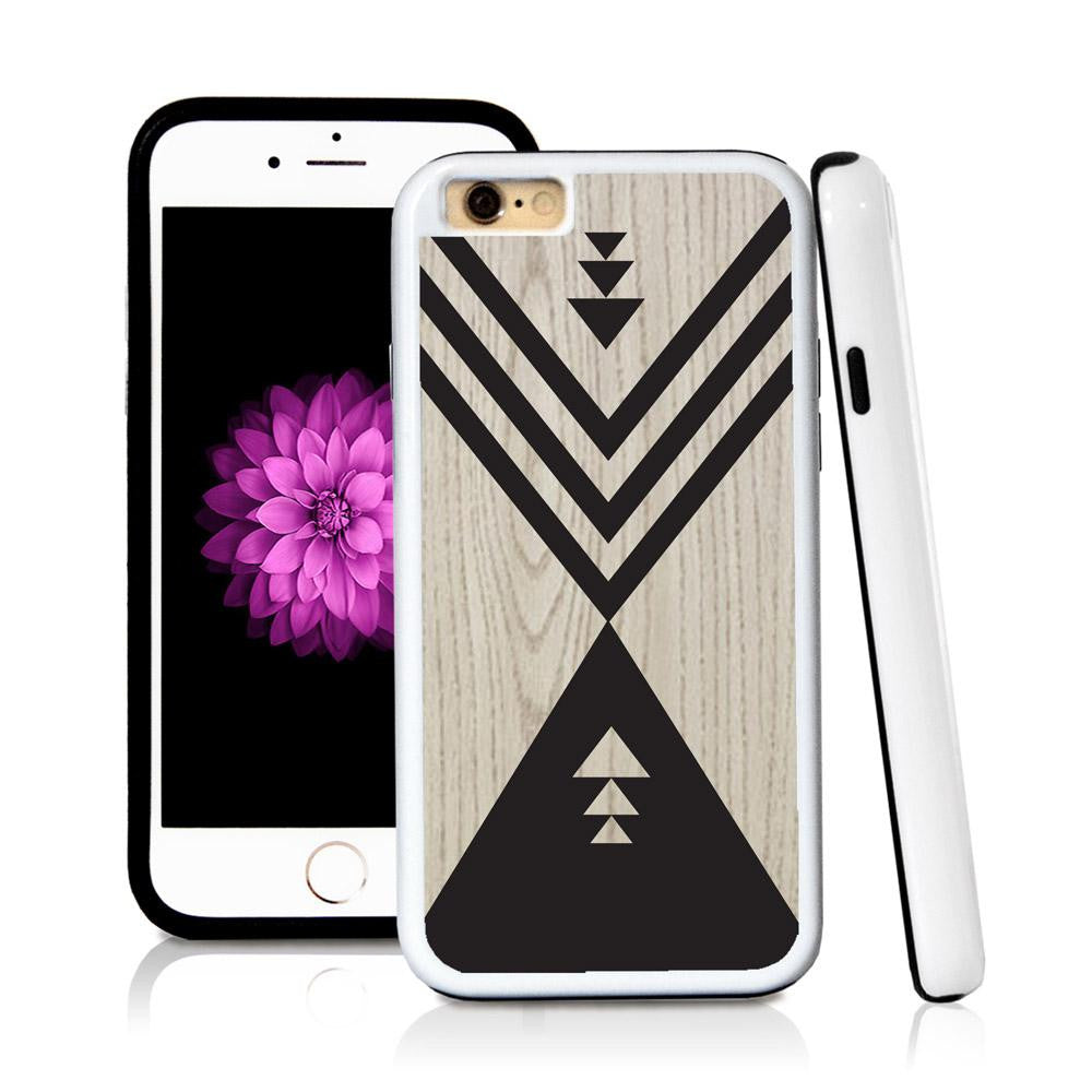 iPhone 6 case Aztec triangle in Light Wood Texture with hard plastic and rubber protective cover