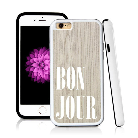 iPhone 6 case Bonjour type in Light Wood Texture with hard plastic & rubber protective cover