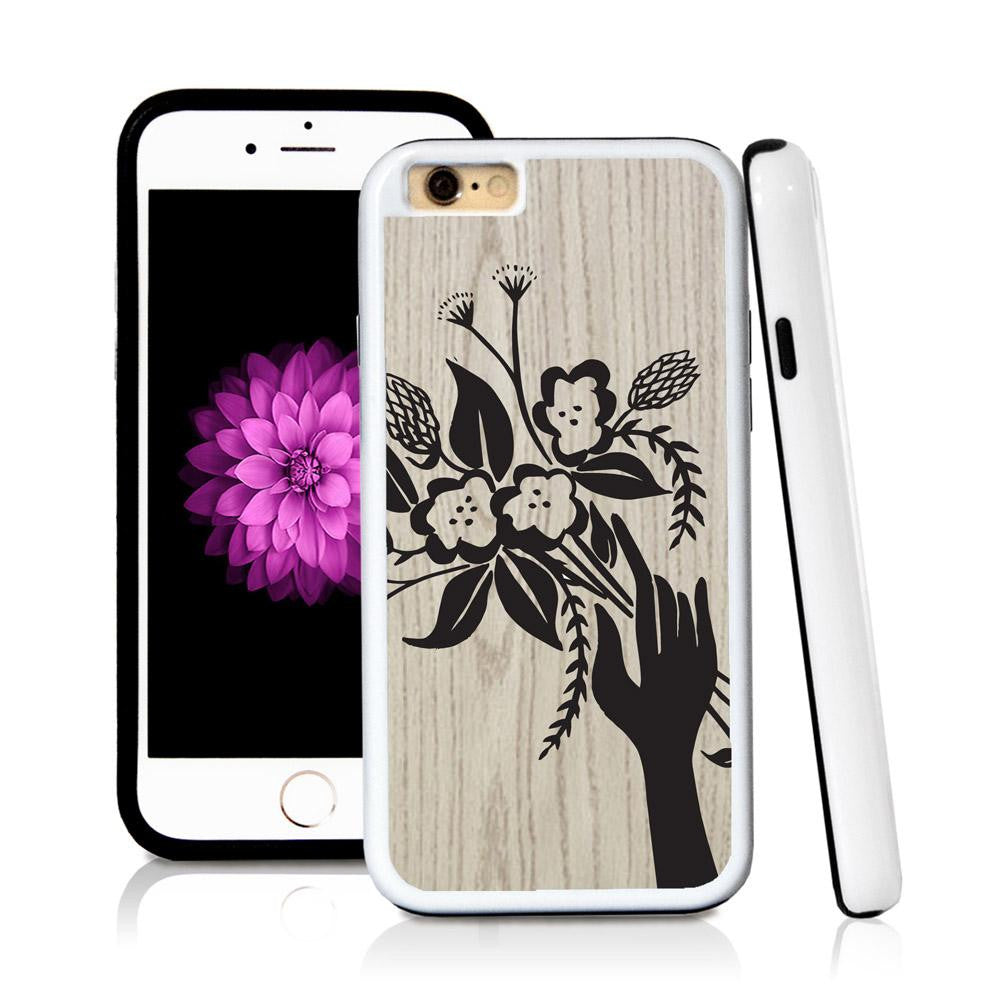 iPhone 6 case Boquette illustration in Light Wood Texture with hard plastic and rubber protective cover