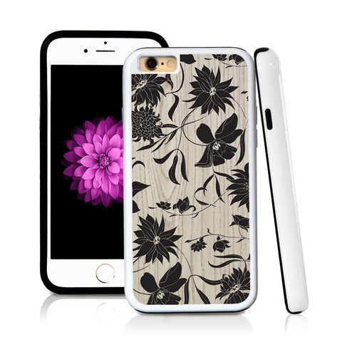 iPhone 6 case Botanical flowers in Light Wood Texture with hard plastic and rubber protective cover