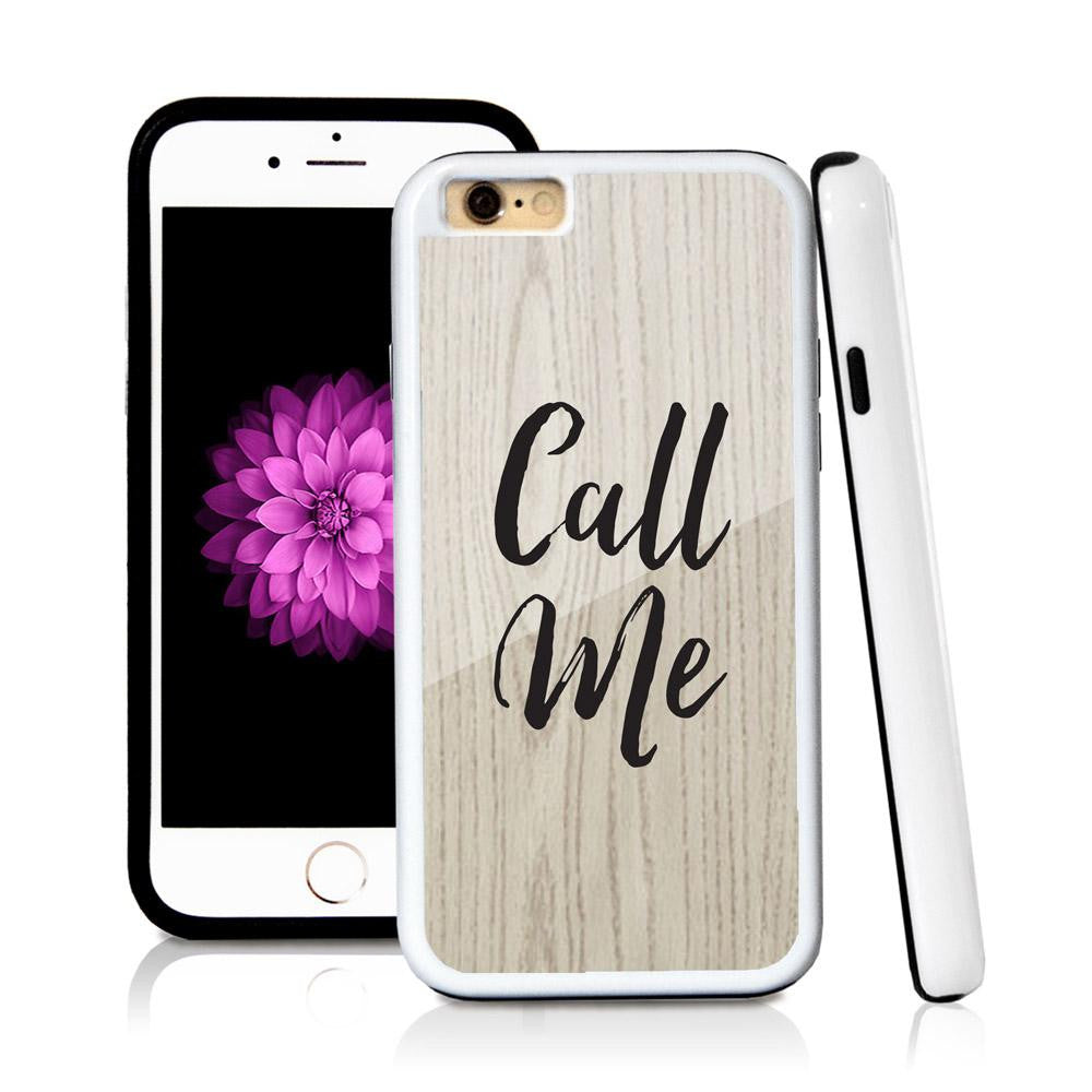 iPhone 6 case Call me in Light Wood Texture with hard plastic and rubber protective cover