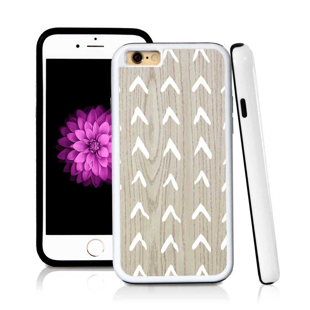 iPhone 6 case Chevron large pattern in Light Wood Texture with hard plastic & rubber protective cover