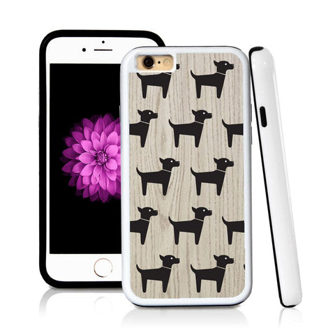 iPhone 6 case Dog standing in Light Wood Texture with hard plastic and rubber protective cover