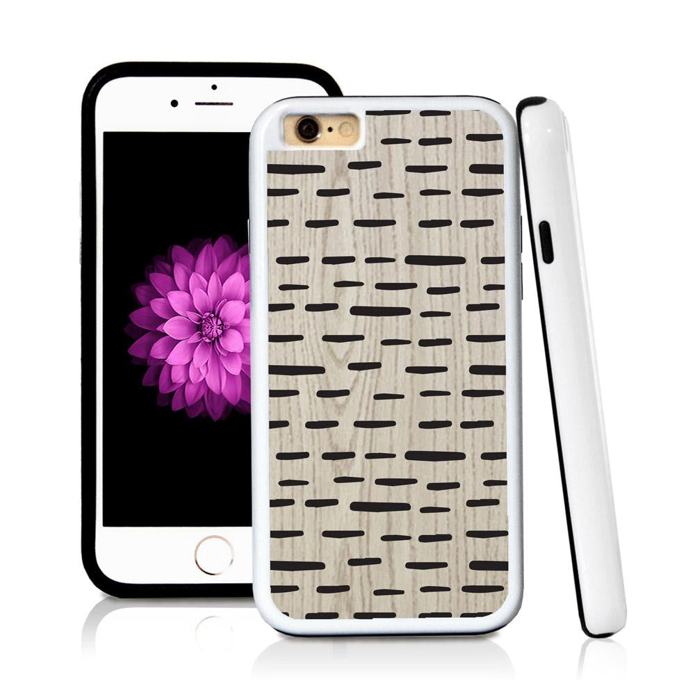 iPhone 6 case Dot stripe pattern in Light Wood Texture with hard plastic and rubber protective cover