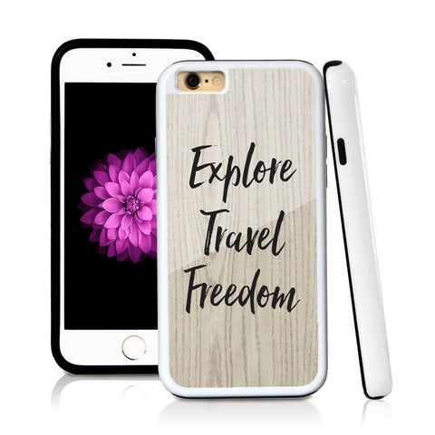 iPhone 6 case Explore travel freedom in Light Wood Texture with hard plastic and rubber protective cover