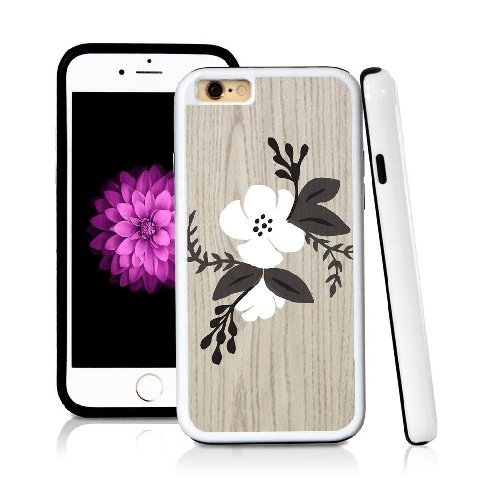 iPhone 6 case Flower cluster centered in Light Wood Texture with hard plastic & rubber protective cover