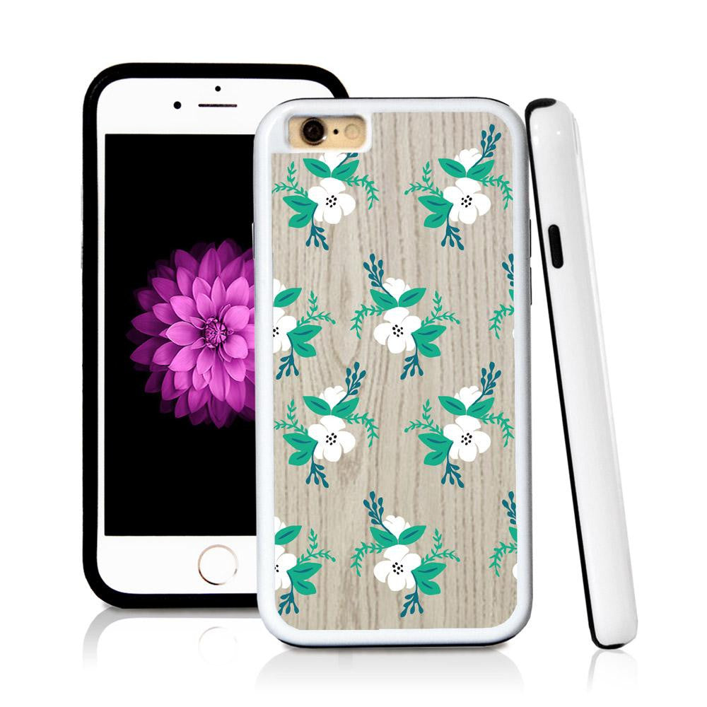 iPhone 6 case Flower cluster illustrations in Light Wood Texture with hard plastic & rubber protective cover