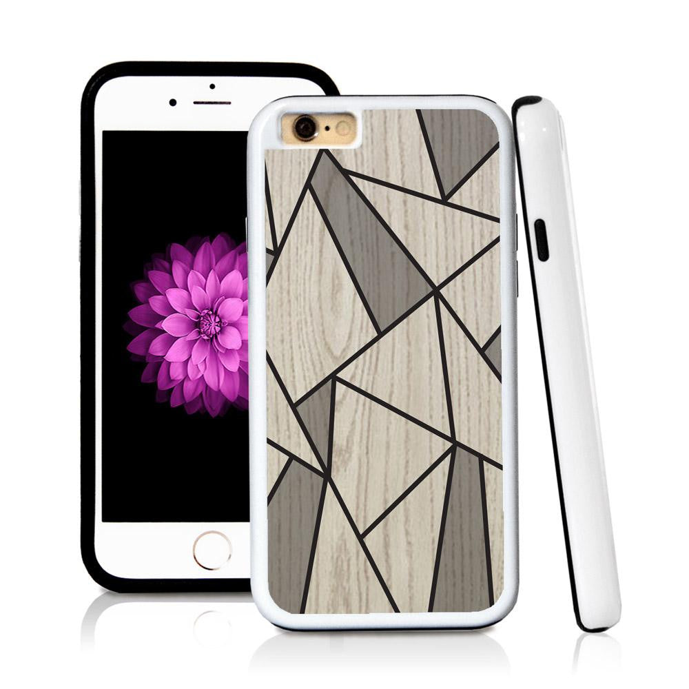 iPhone 6 case Geometric shapes in Light Wood Texture with hard plastic and rubber protective cover