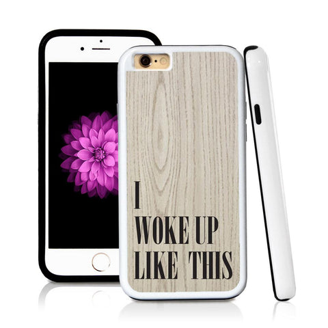 iPhone 6 case I woke up like this in Light Wood Texture with hard plastic and rubber protective cover