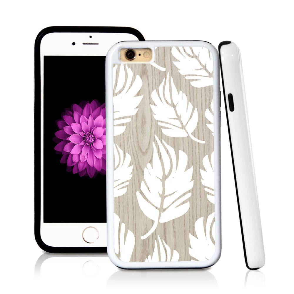 iPhone 6 case Large leaves in Light Wood Texture with hard plastic & rubber protective cover