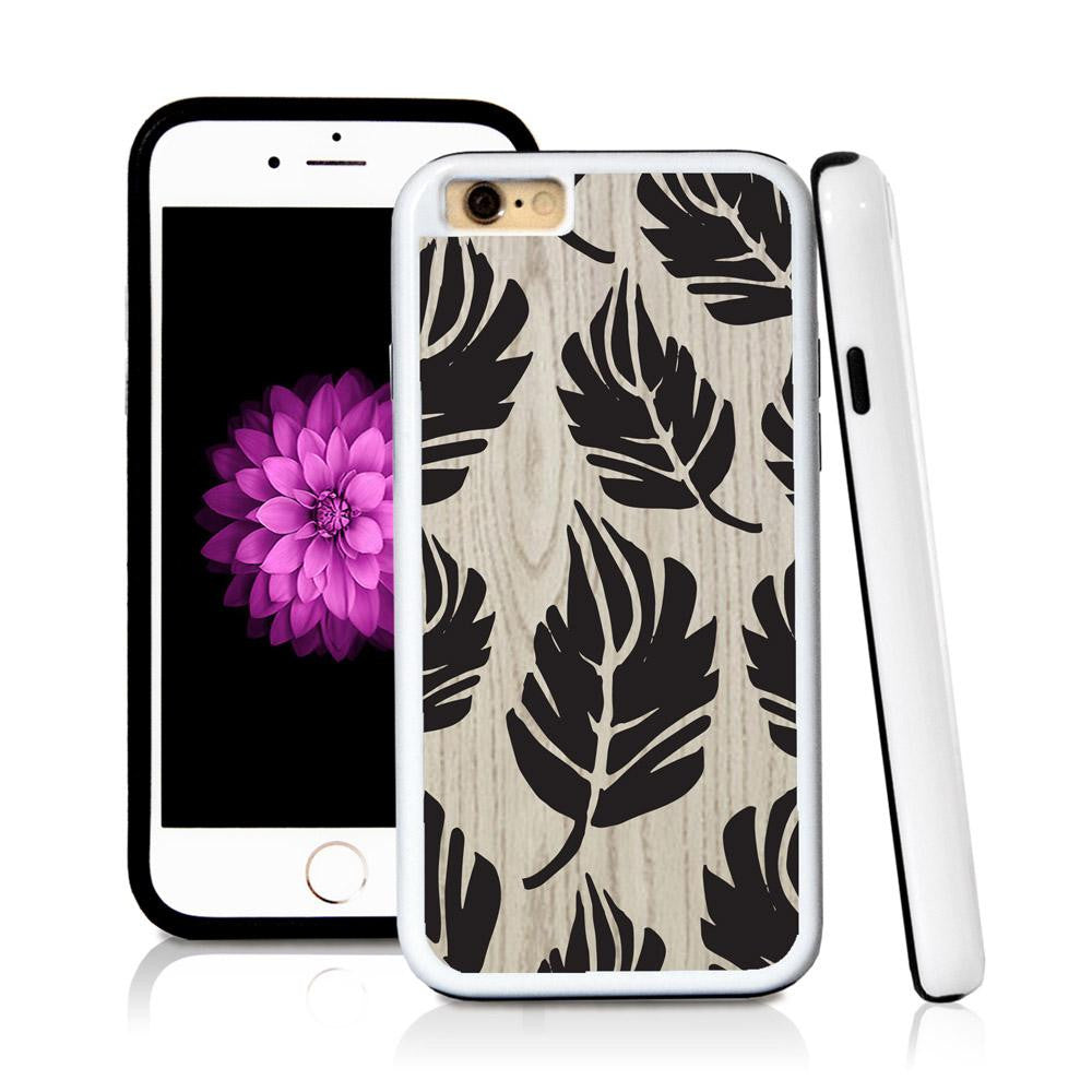 iPhone 6 case Large leaves in Light Wood Texture with hard plastic and rubber protective cover