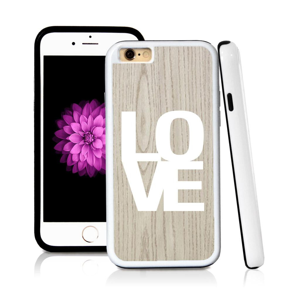 iPhone 6 case Love simple type helvetica in Light Wood Texture with hard plastic & rubber protective cover