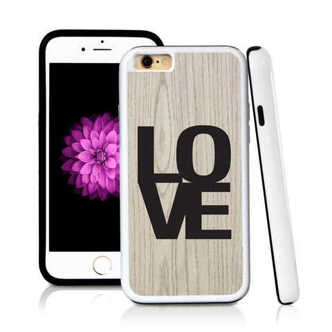 iPhone 6 case Love simple type helvetica in Light Wood Texture with hard plastic and rubber protective cover