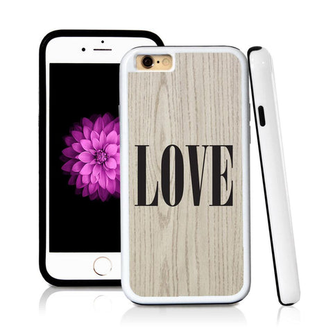 iPhone 6 case Love typography serif modern in Light Wood Texture with hard plastic and rubber protective cover