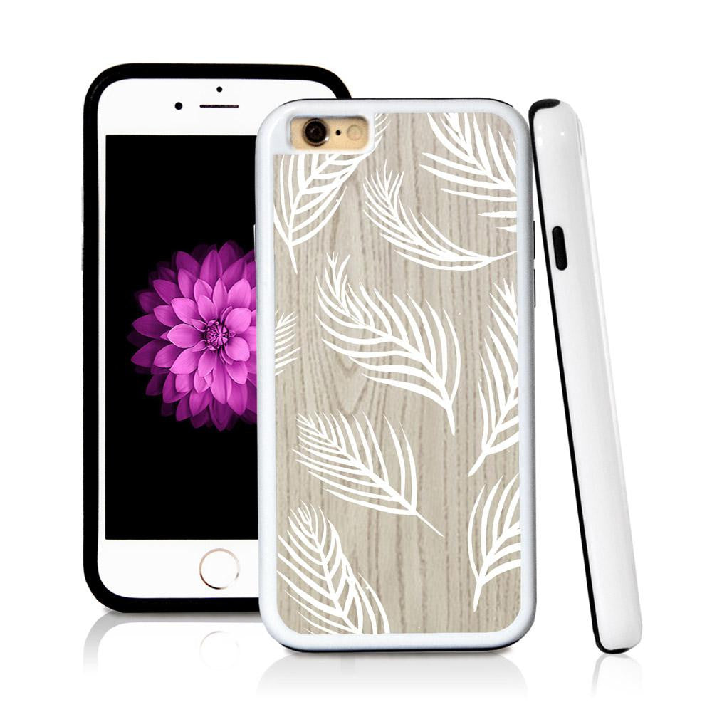 iPhone 6 case Palm leaves nine in Light Wood Texture with hard plastic & rubber protective cover