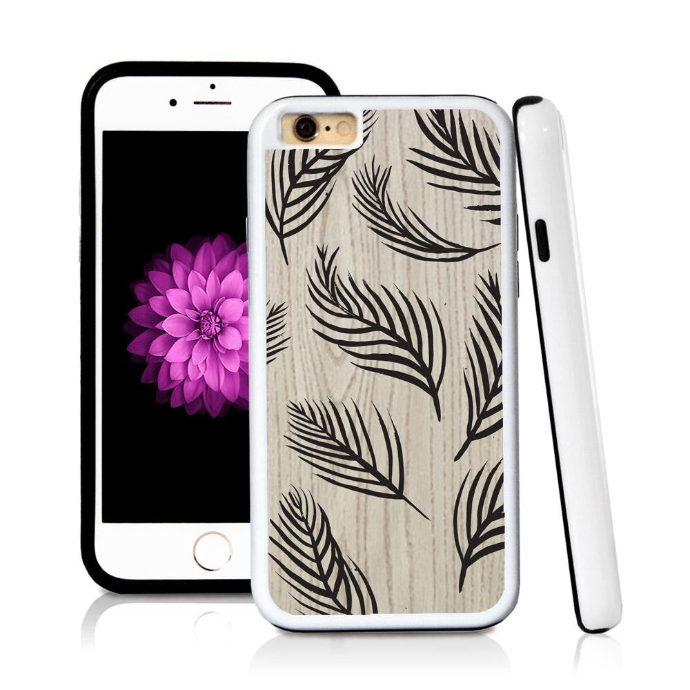 iPhone 6 case Palm leaves nine in Light Wood Texture with hard plastic and rubber protective cover